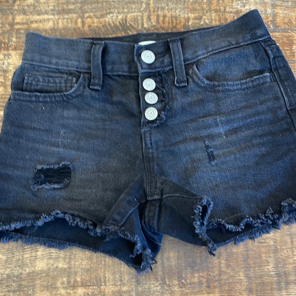 Like new worn once black distressed jean shorts
